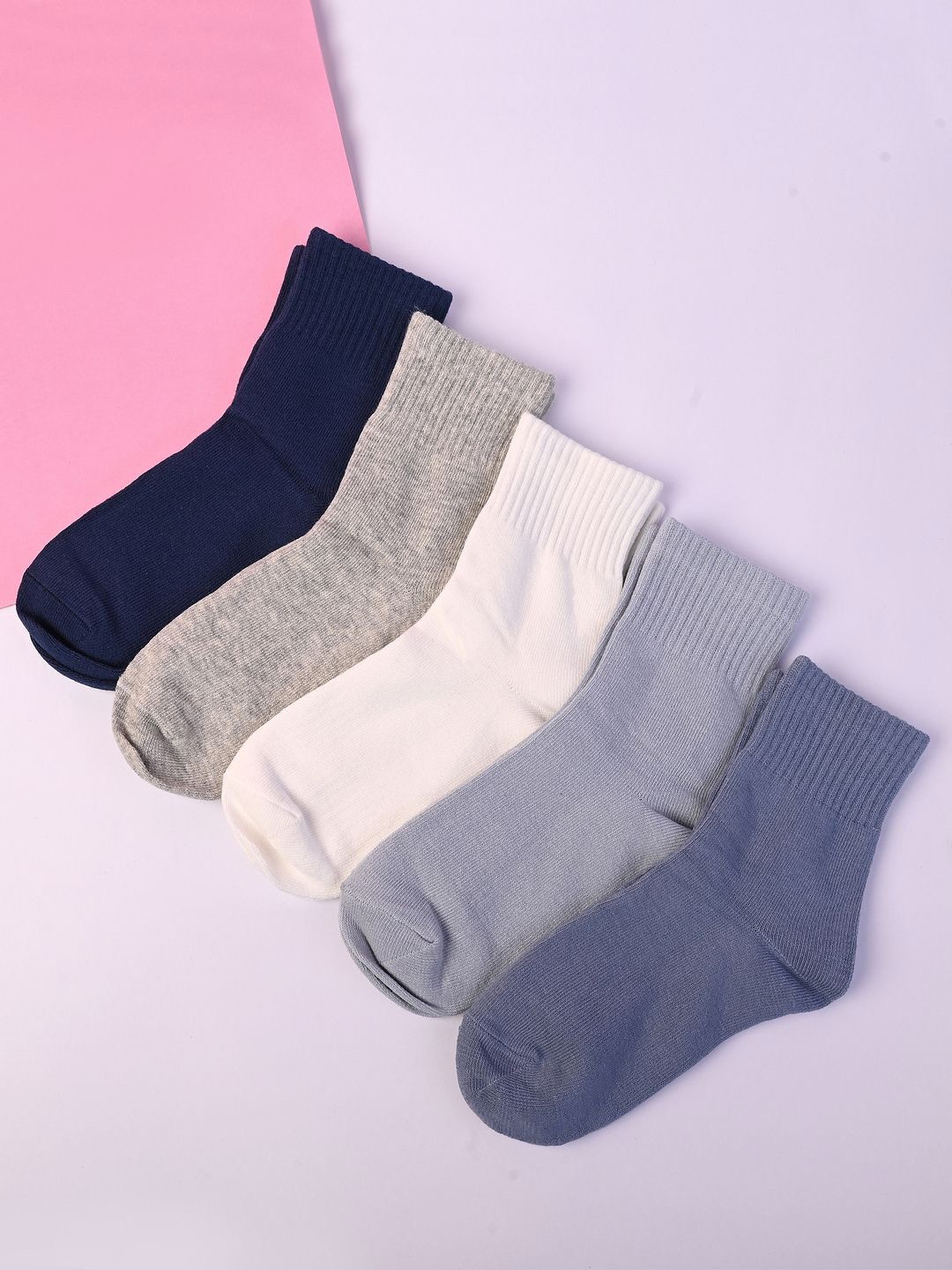 

BAESD Kids Pack Of 5 Ankle-Length Socks, Navy blue