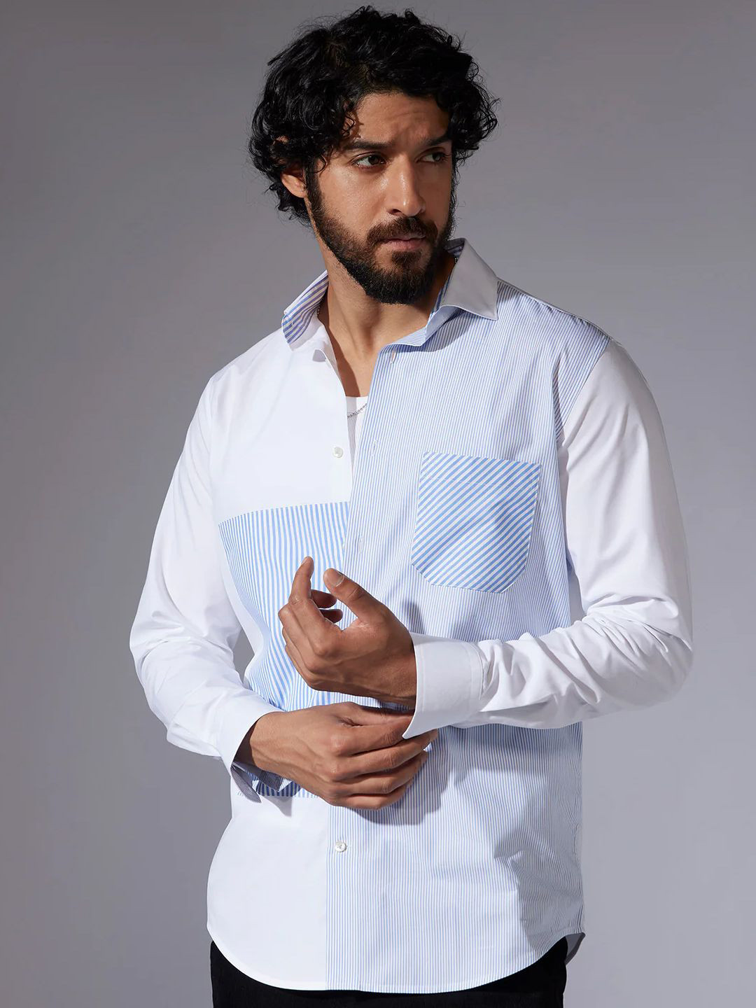 

Bombay Shirt Company Men Custom Tailored Fit Multi Stripes Opaque Casual Shirts, White