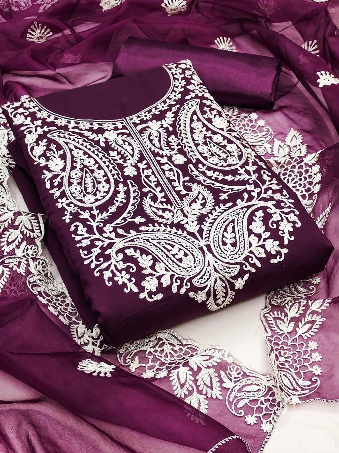 

ZEEPKART Unstitched Dress Material, Purple