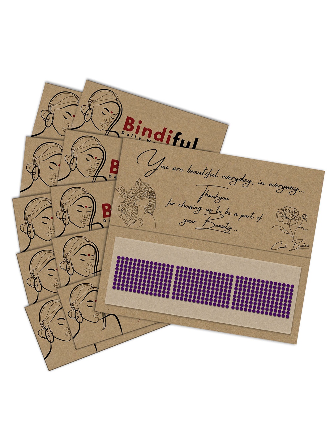

Comet Busters Bindiful Set Of 10 Daily Wear Traditional Bindis- Purple