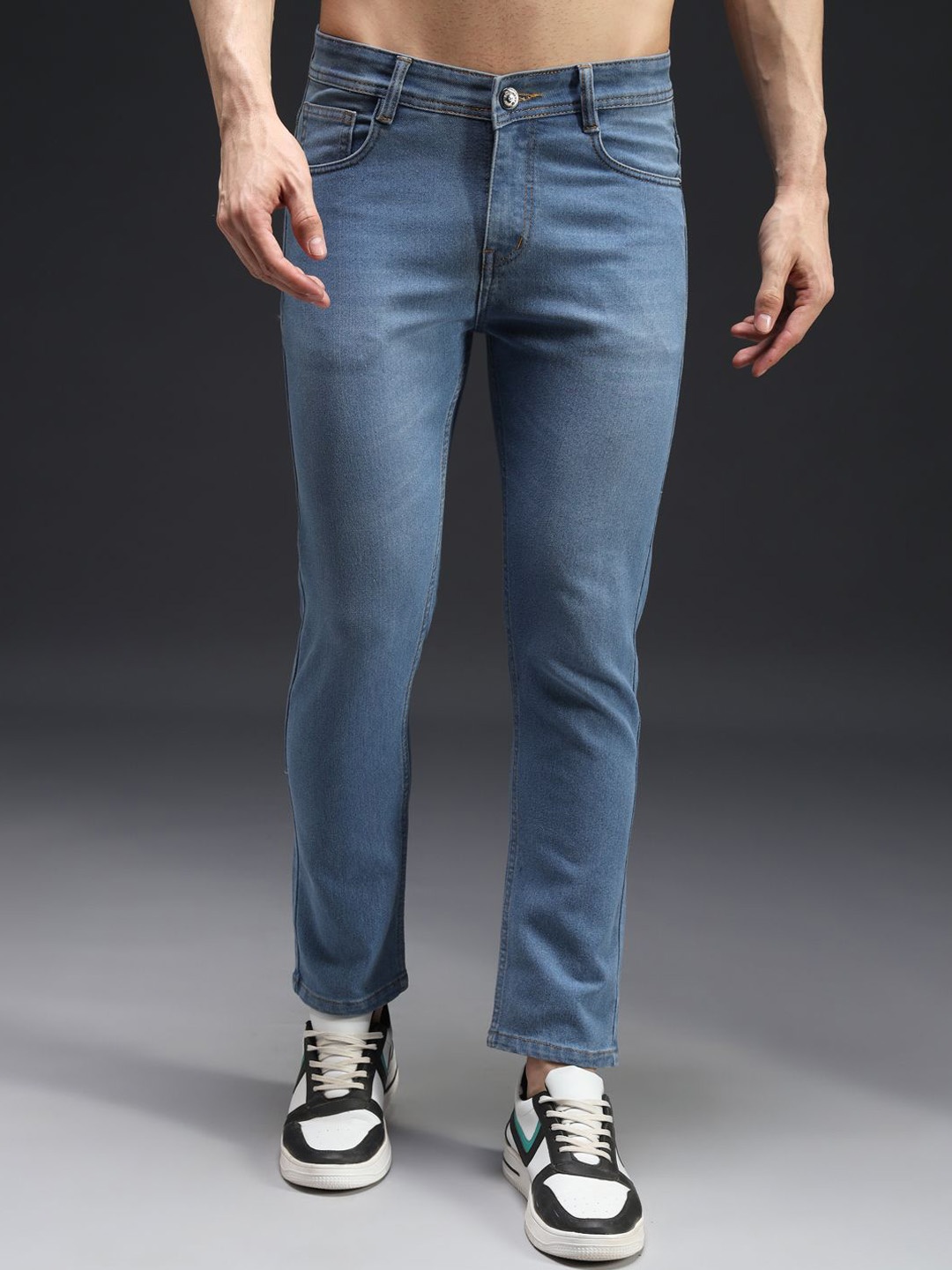 

DENIMLOOK Men Slim Fit Light Fade Jeans, Blue