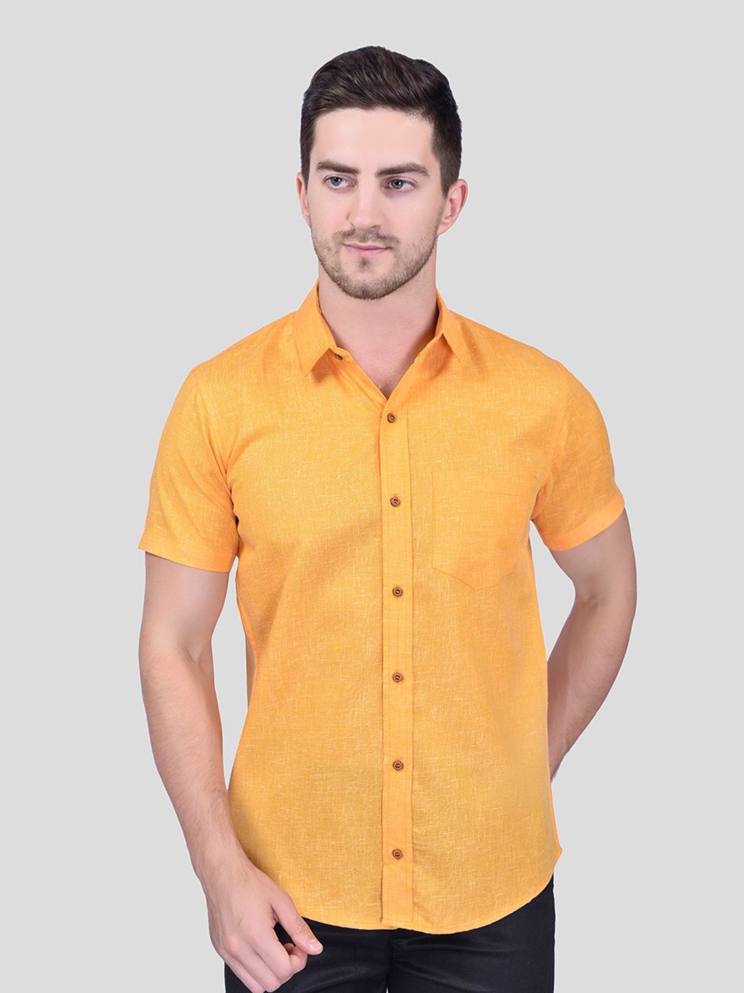 

PRINTINDIA Men Classic Opaque Casual Shirt, Yellow