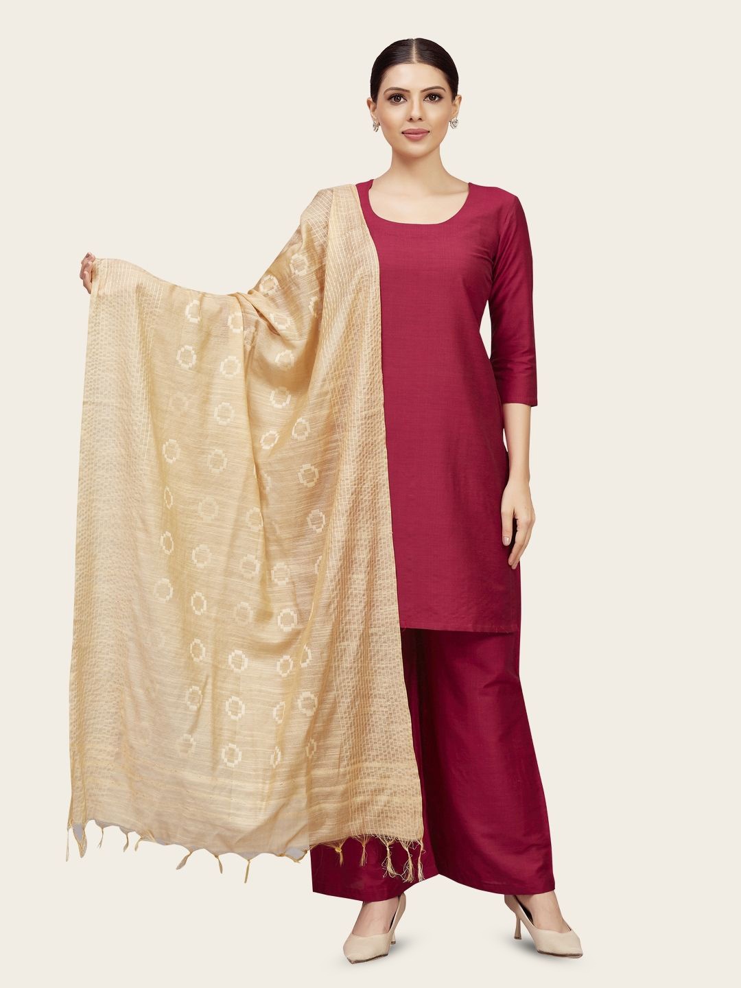 

Studio Shringaar Printed Viscose Rayon Dupatta, Gold