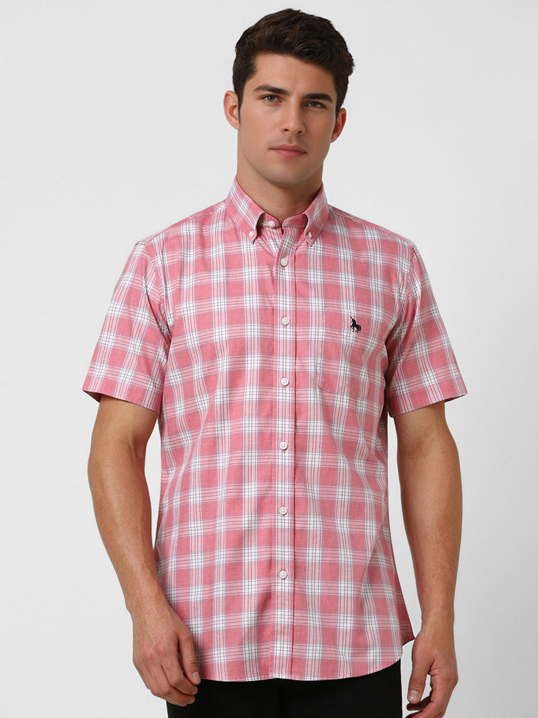 

Van Heusen Sport Men Slim Fit Opaque Checked Casual Shirt, Pink