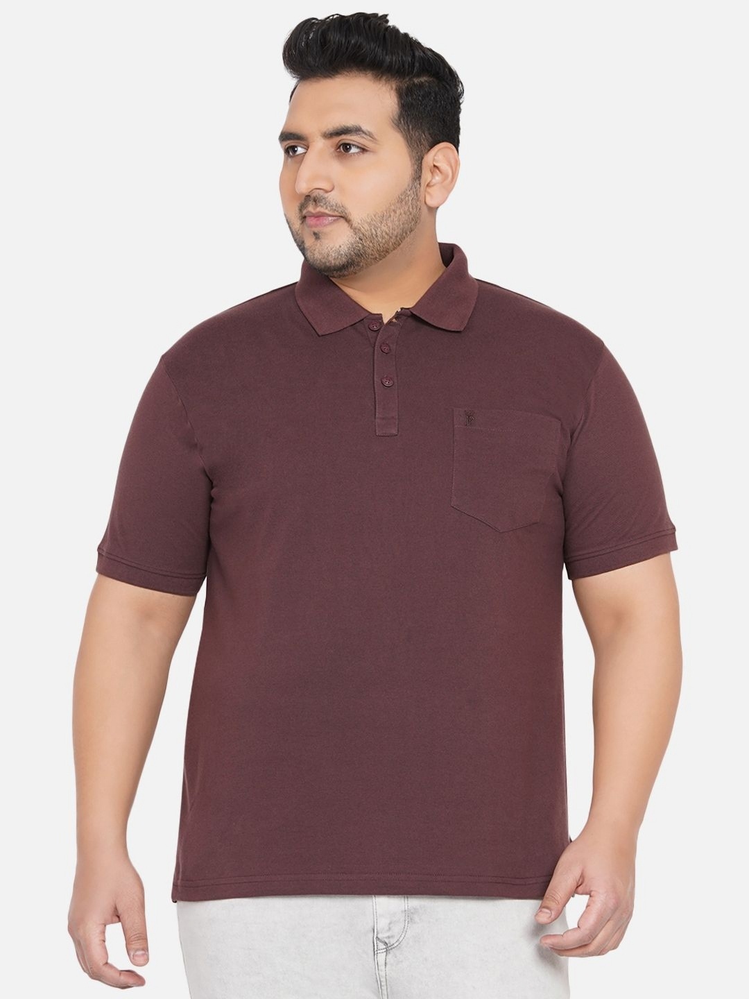 

John Pride Men Polo Collar Bio Finish Pockets T-shirt, Brown