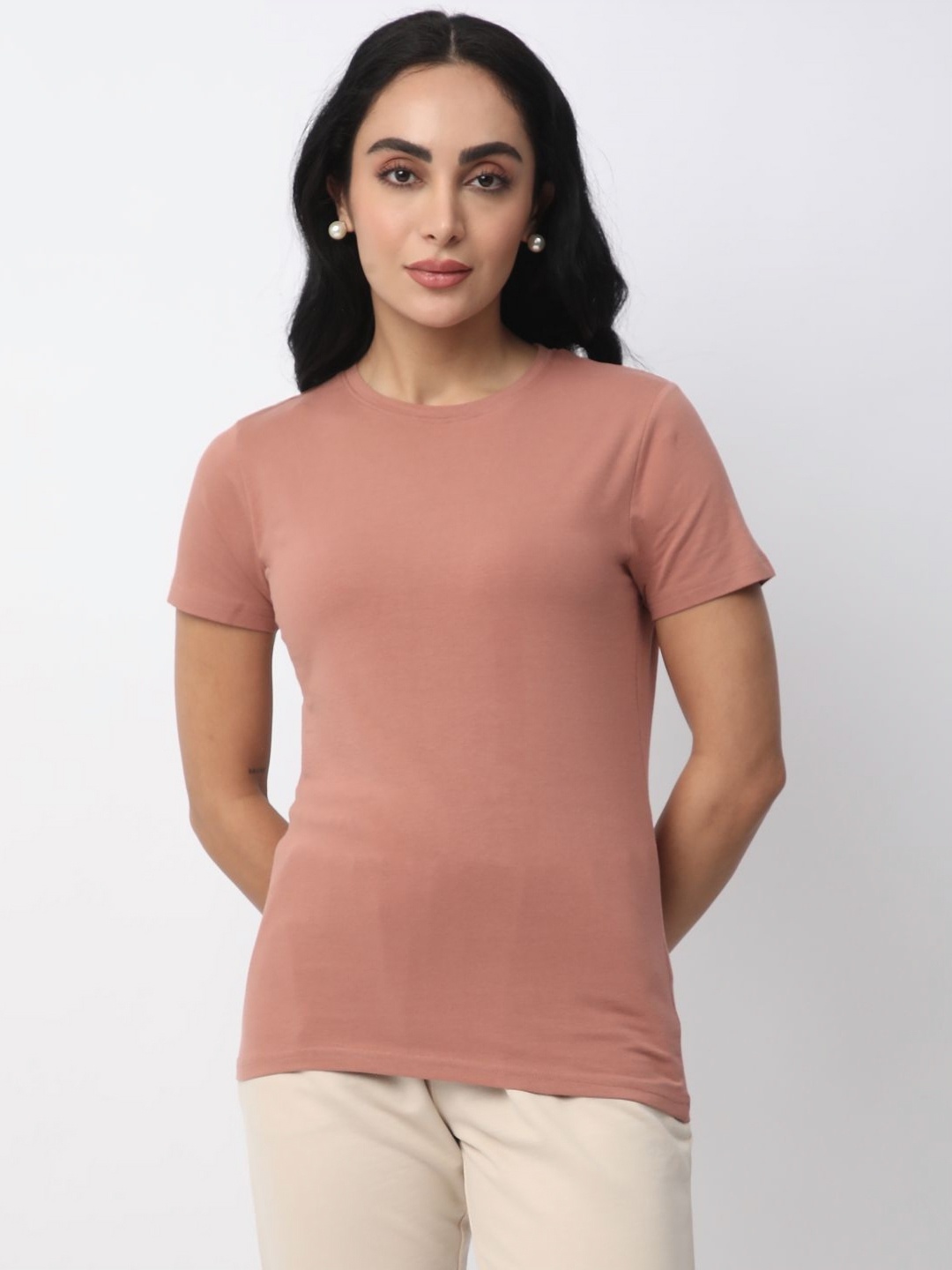 

R&B Women Pockets T-shirt, Pink