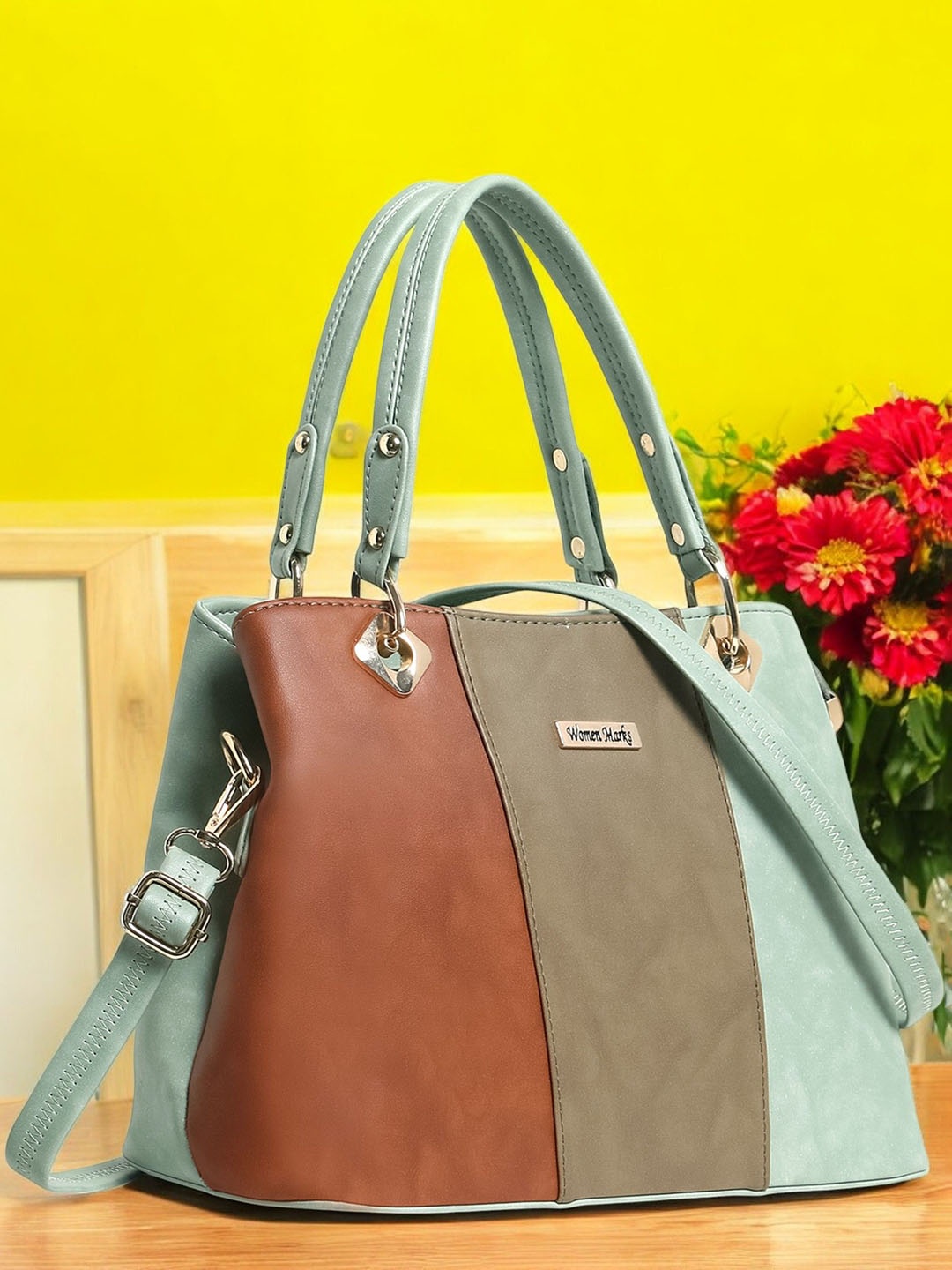 

WOMEN MARKS PU Handheld Bag with Tasselled, Green