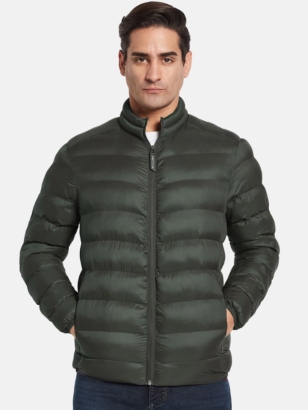 

METTLE Men Puffer Jacket, Grey