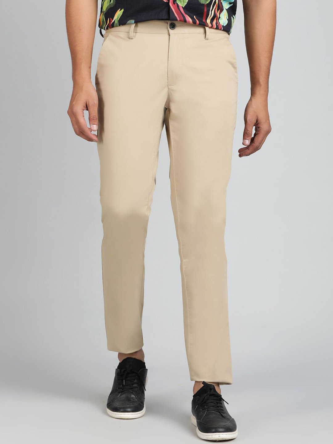 

JADE BLUE Men Slim Fit Trousers, Beige