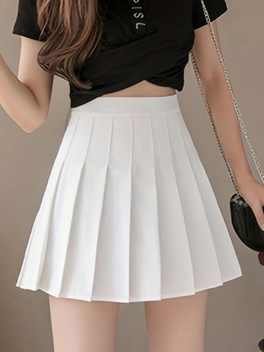 

StyleCast Flared Pleated Mini Skirt, White