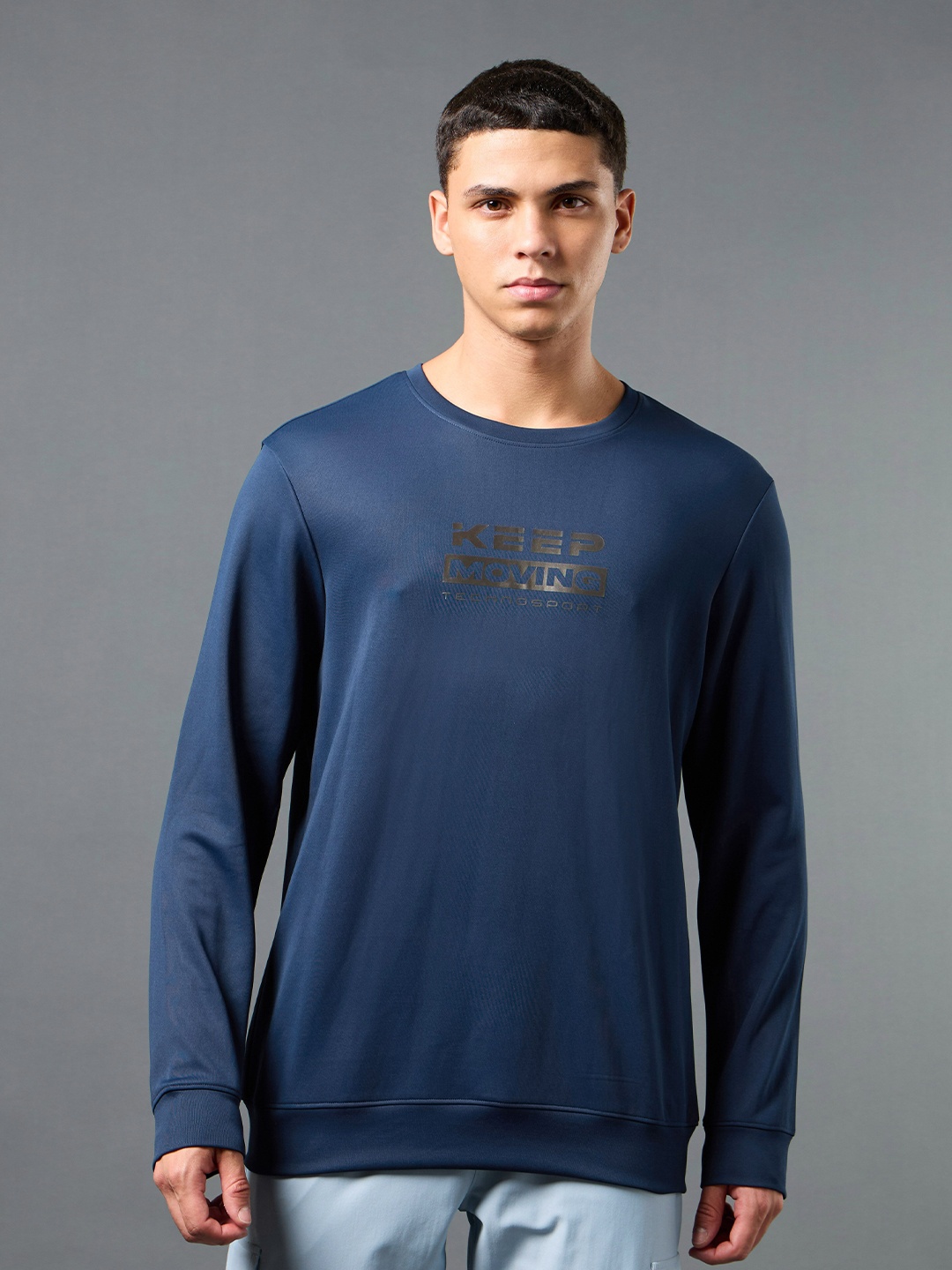

Technosport Men Printed Sweatshirt, Navy blue