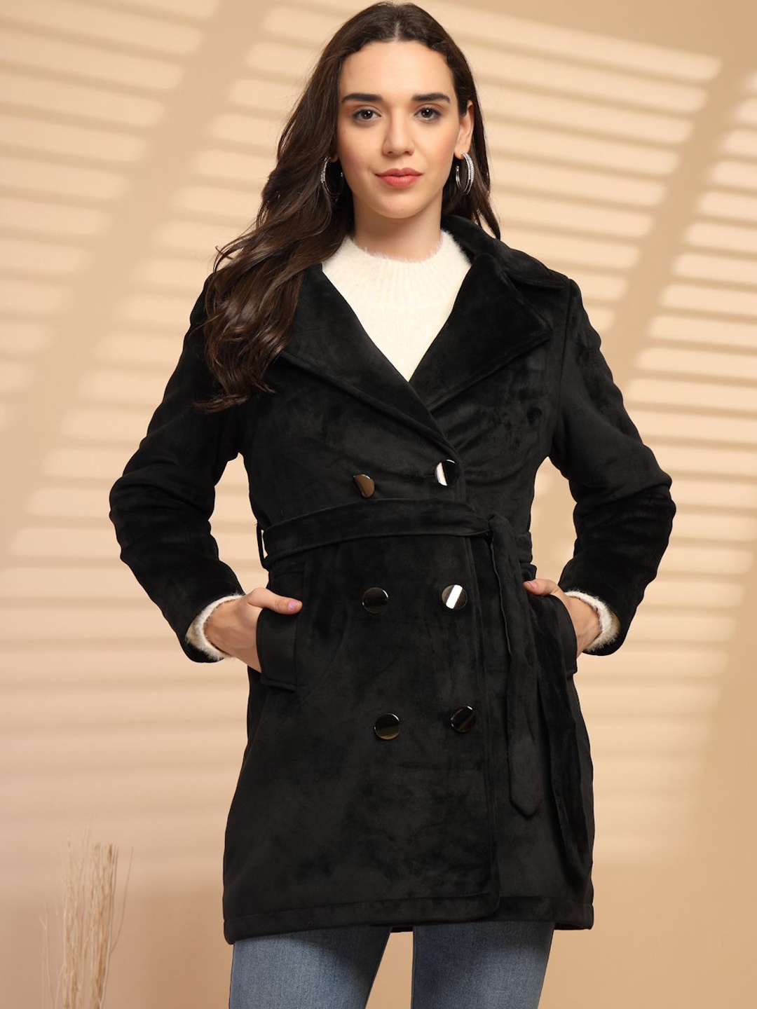 

Gipsy Women Cotton Double-Breasted Winter Coat, Black