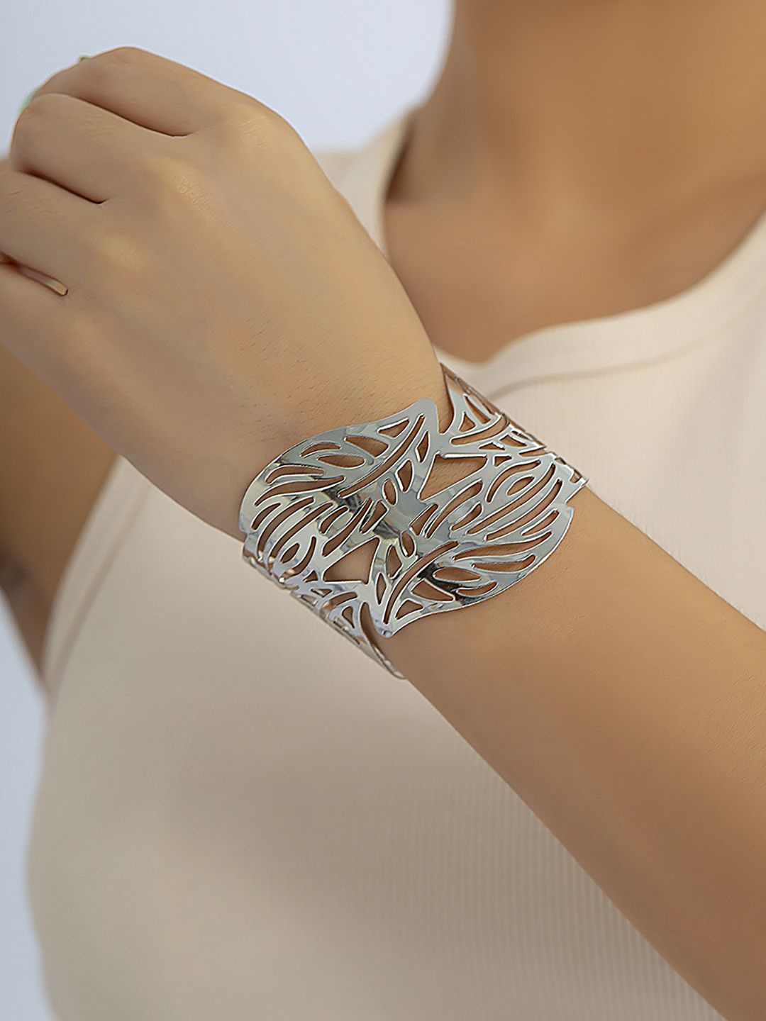 

StyleCast x Revolte Women Handcrafted Silver-Plated Cuff Bracelet