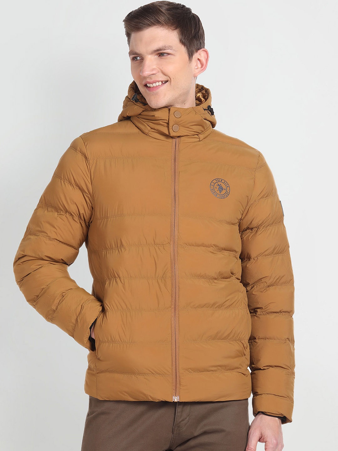 

U.S. Polo Assn. Denim Co. Hooded Puffer Jacket, Brown