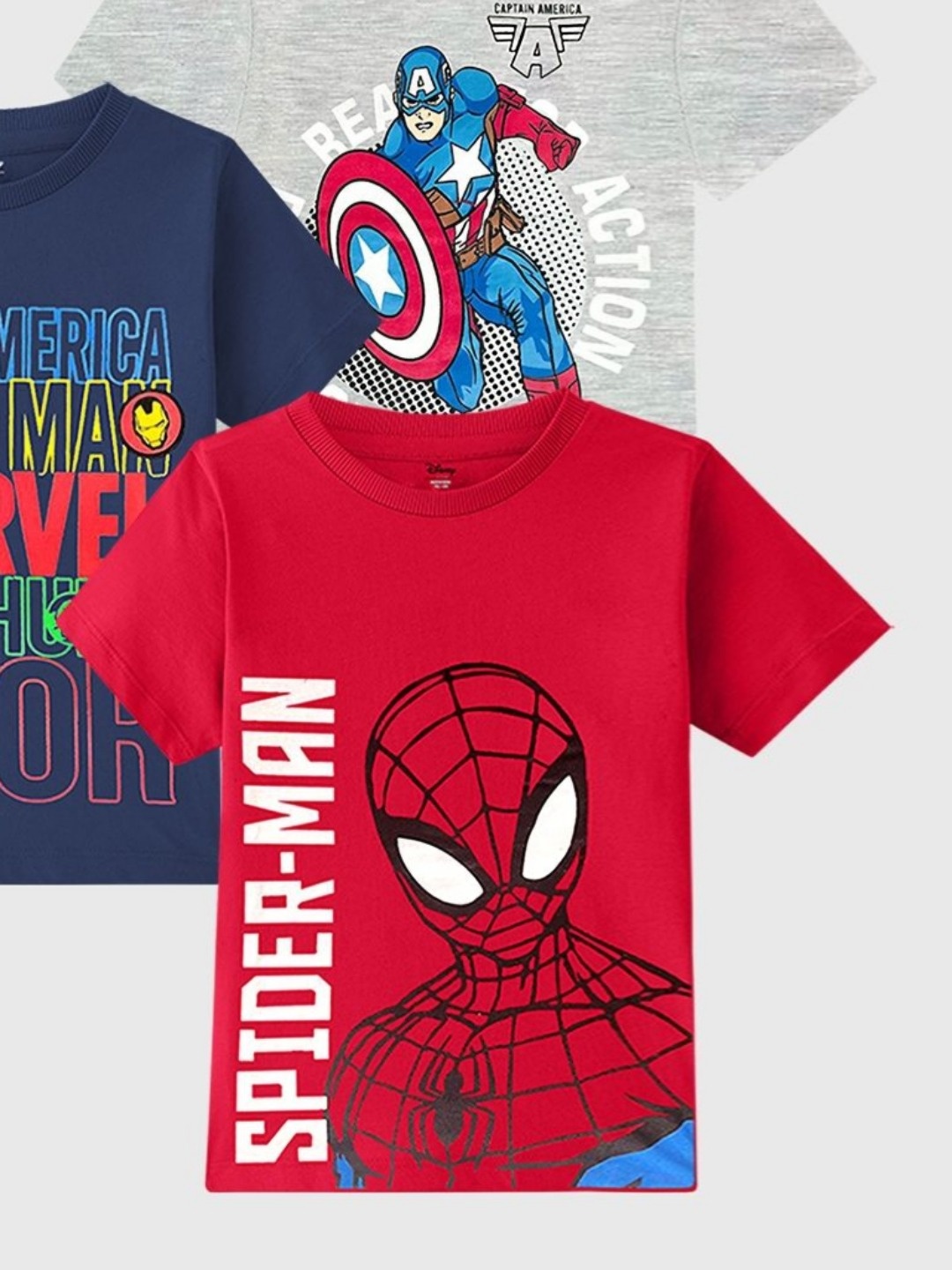 

Marvel by Miss and Chief Boys 3 Avengers Printed Applique T-shirt, Multi