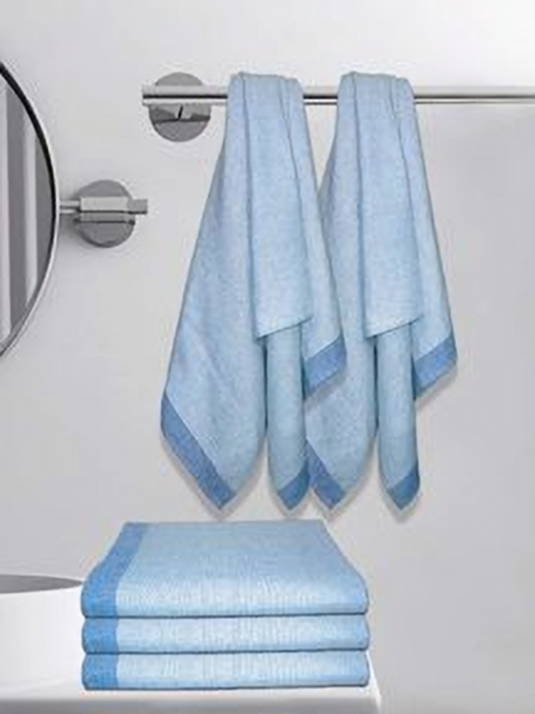 

Aura Blue & Navy Blue 5 Cotton 210 GSM Bath Towel