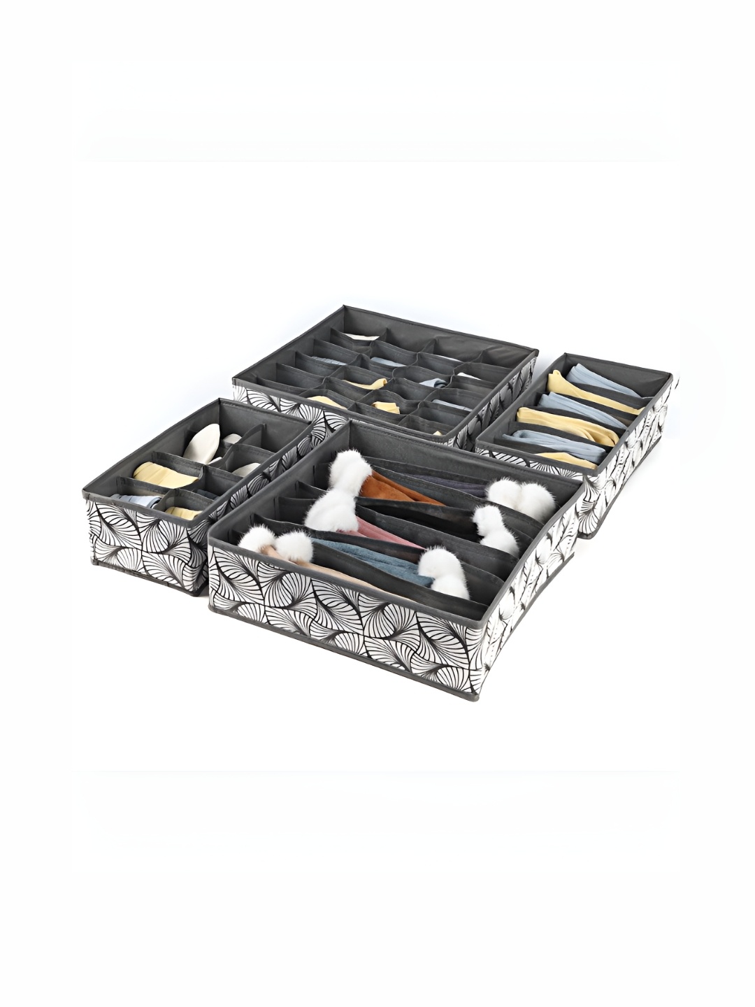 

HOUSE OF QUIRK Grey Set of 4 Regular Drawer Organiser Organisers