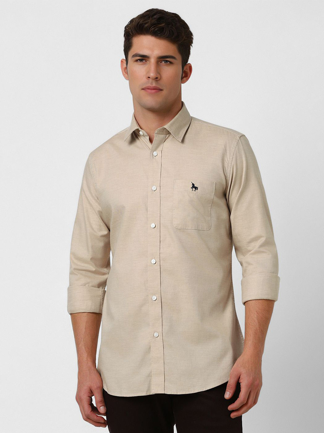 

Van Heusen Sport Men Slim Fit Opaque Casual Shirt, Beige
