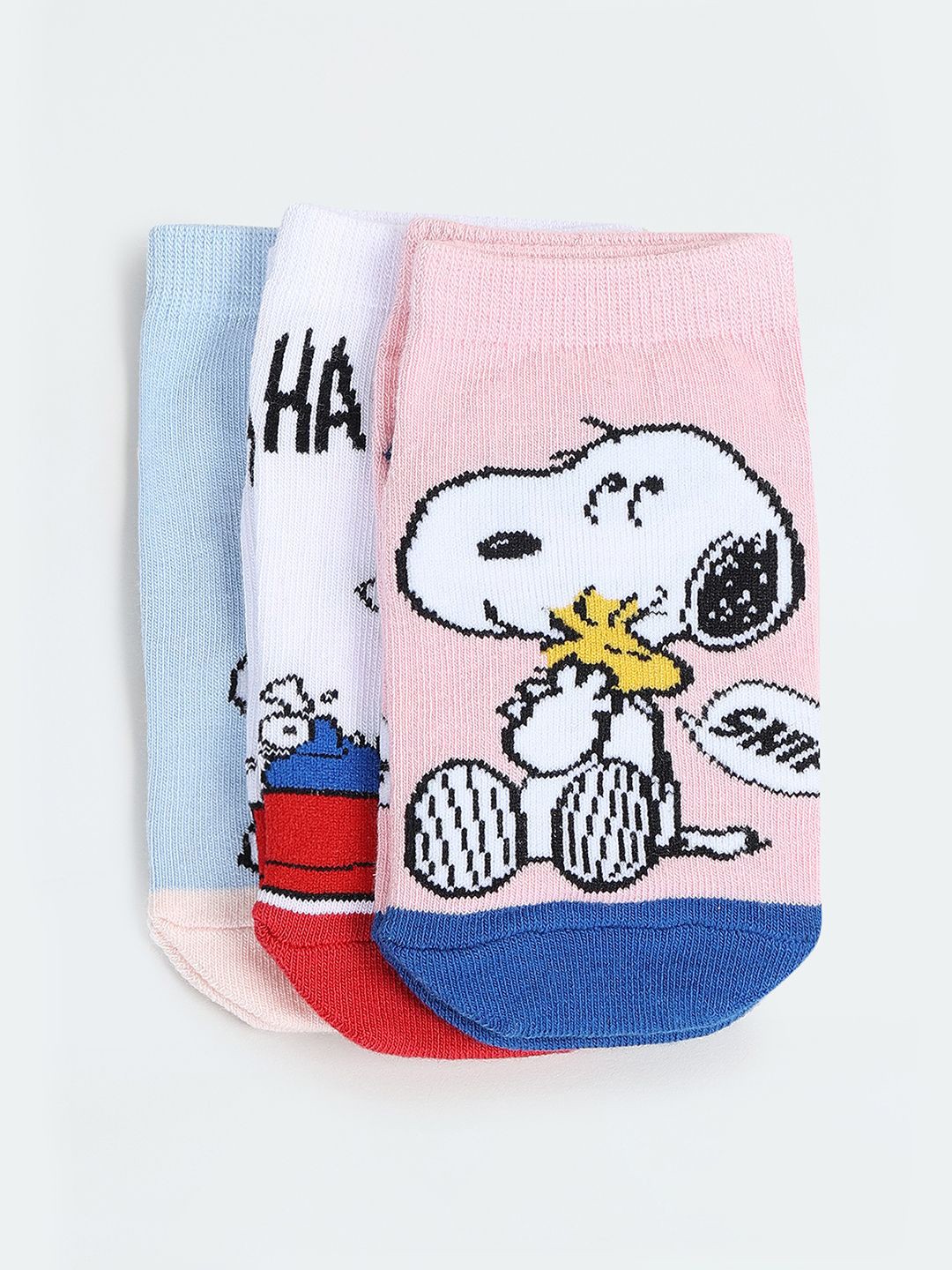 

max Girls Pack Of 3 Patterned Ankle Length Socks, Pink