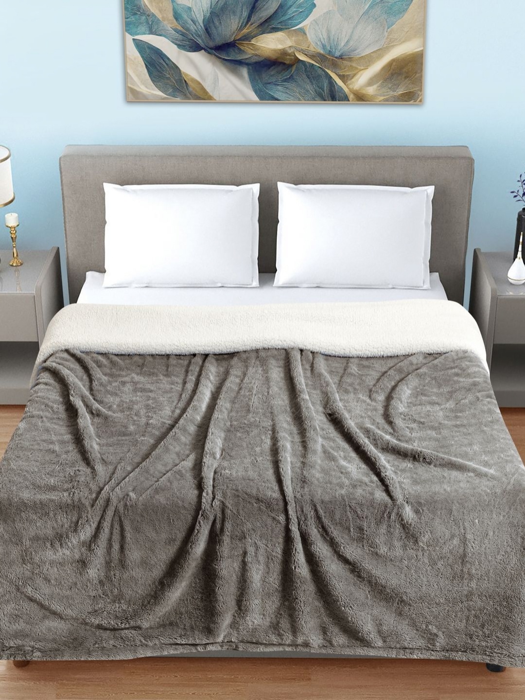 

FABINALIV Taupe Woollen Mild Winter 600 GSM Double Bed Comforter