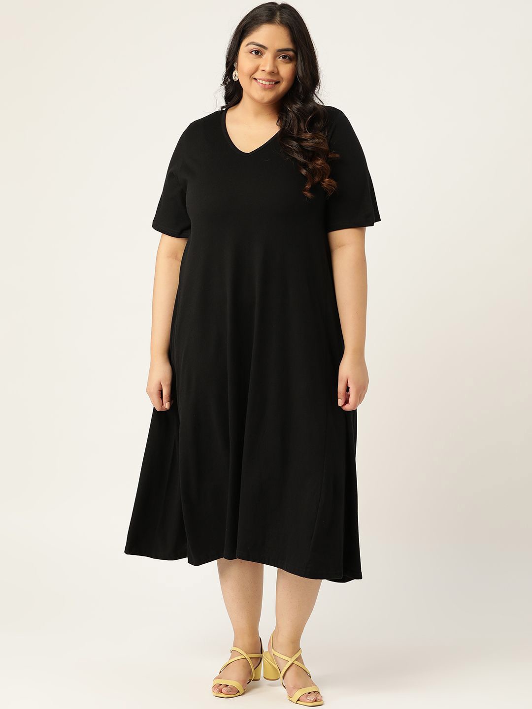 

theRebelinme A-Line Midi Dress, Black