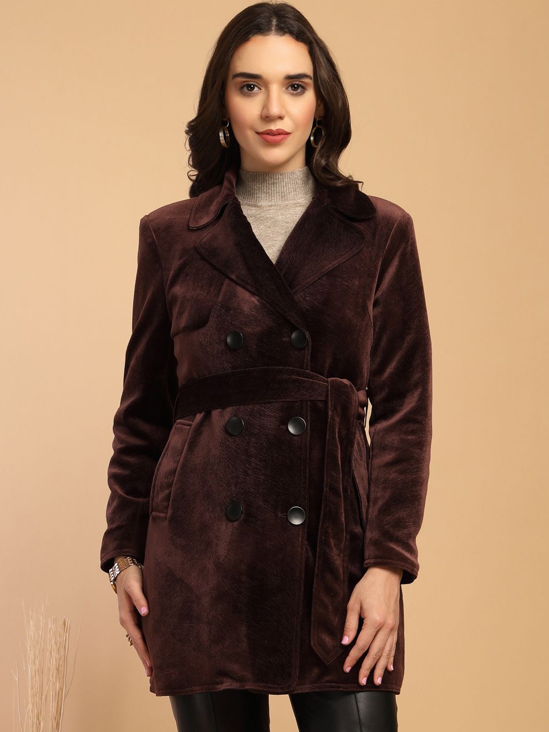 

Gipsy Double-Breasted Overcoat, Maroon