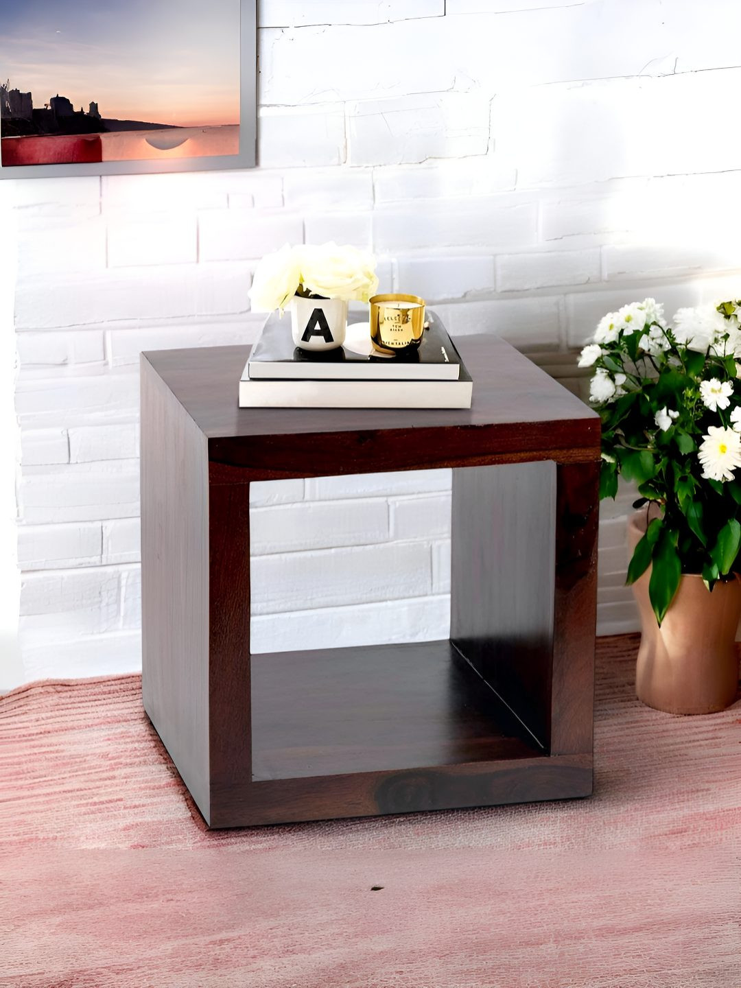 

Ikiriya Brown Wood Rectangle BedsideTable