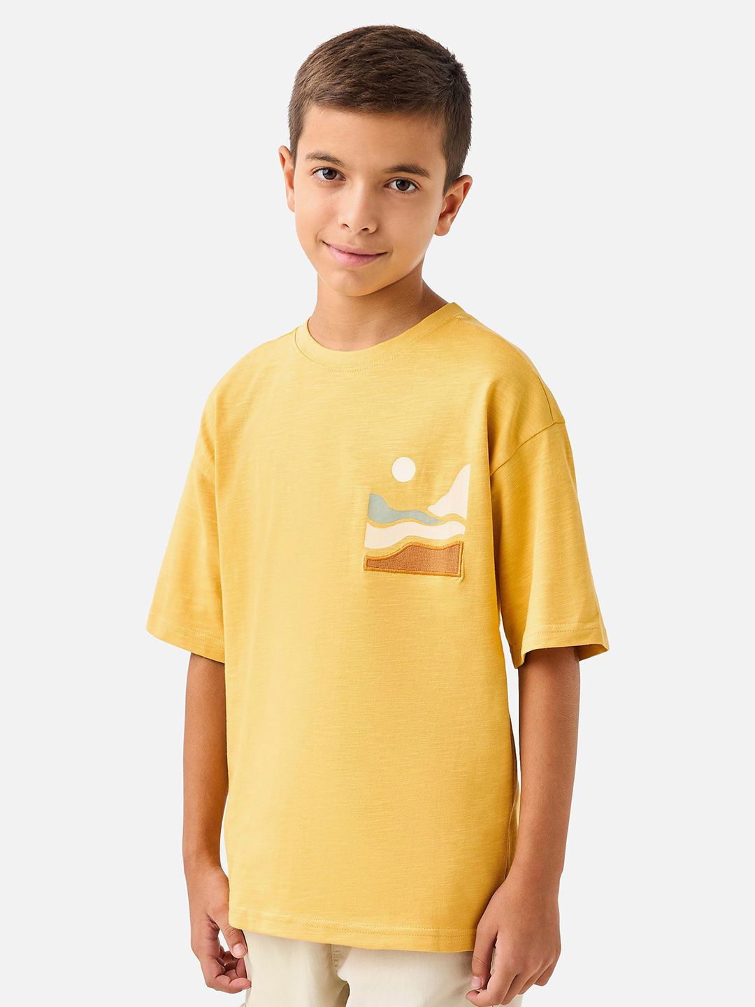 

Juniors by Babyshop Kids Graphic Printed Cotton Tshirt, Yellow