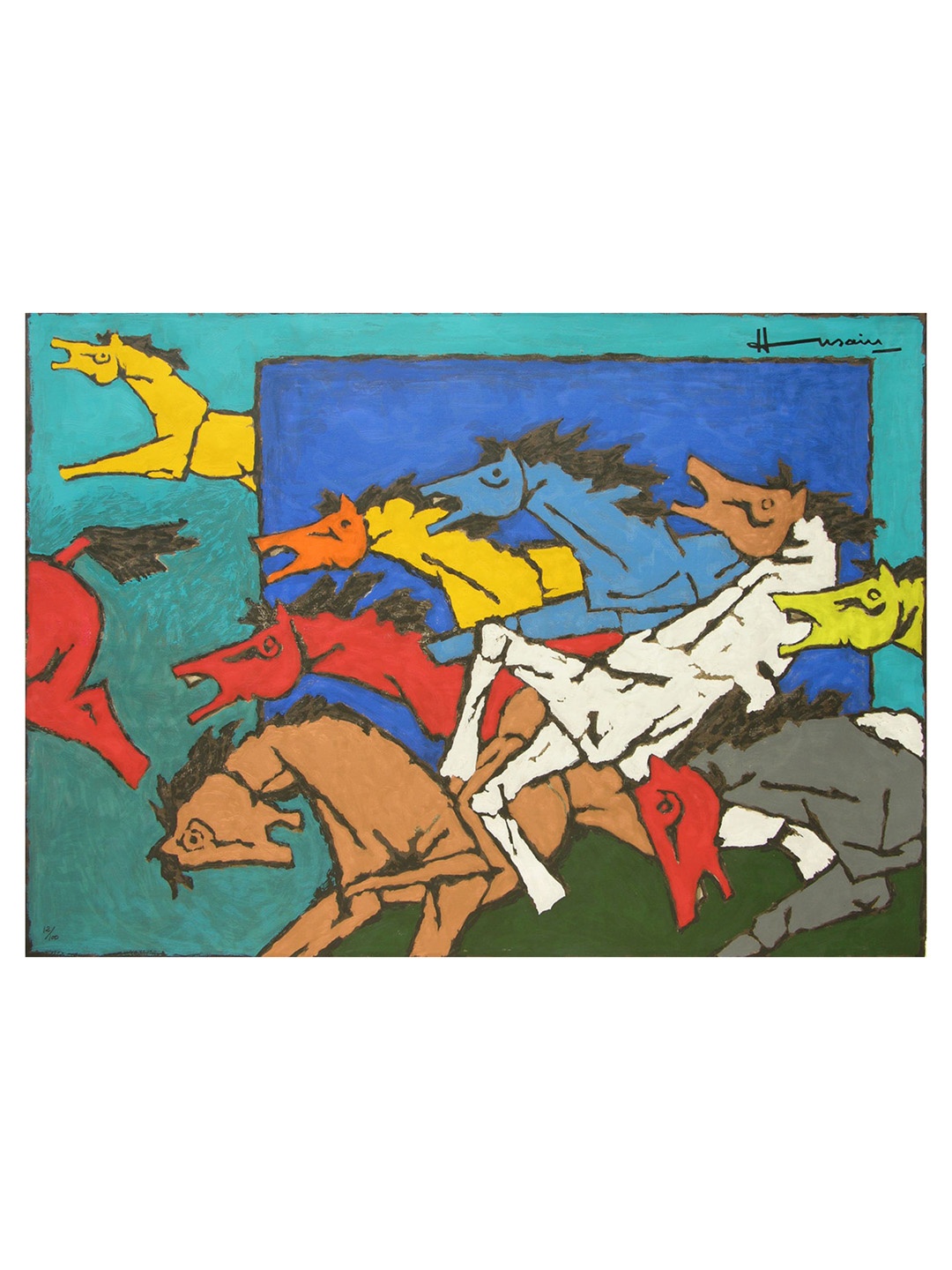 

Adventures India Green & Blue Wooden Painting Wall Art