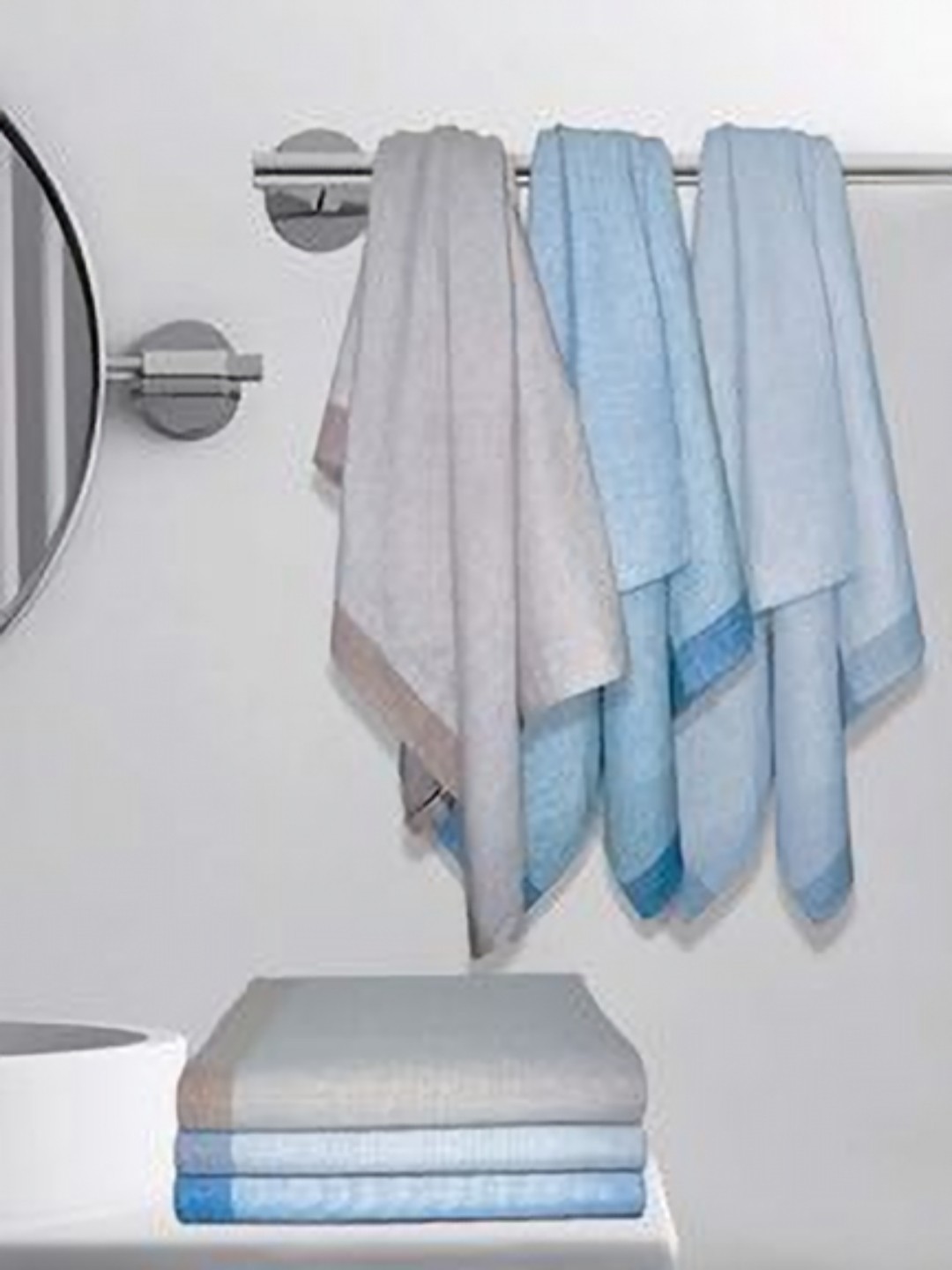 

Aura Blue & Brown 5 Cotton 210 GSM Bath Towel