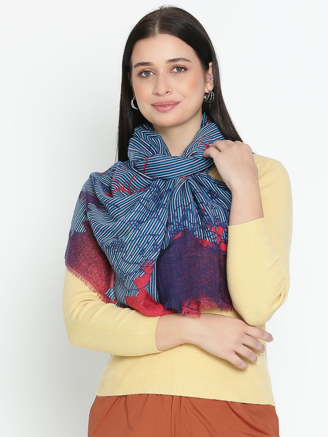 

Tiara Women Printed Stole, Blue