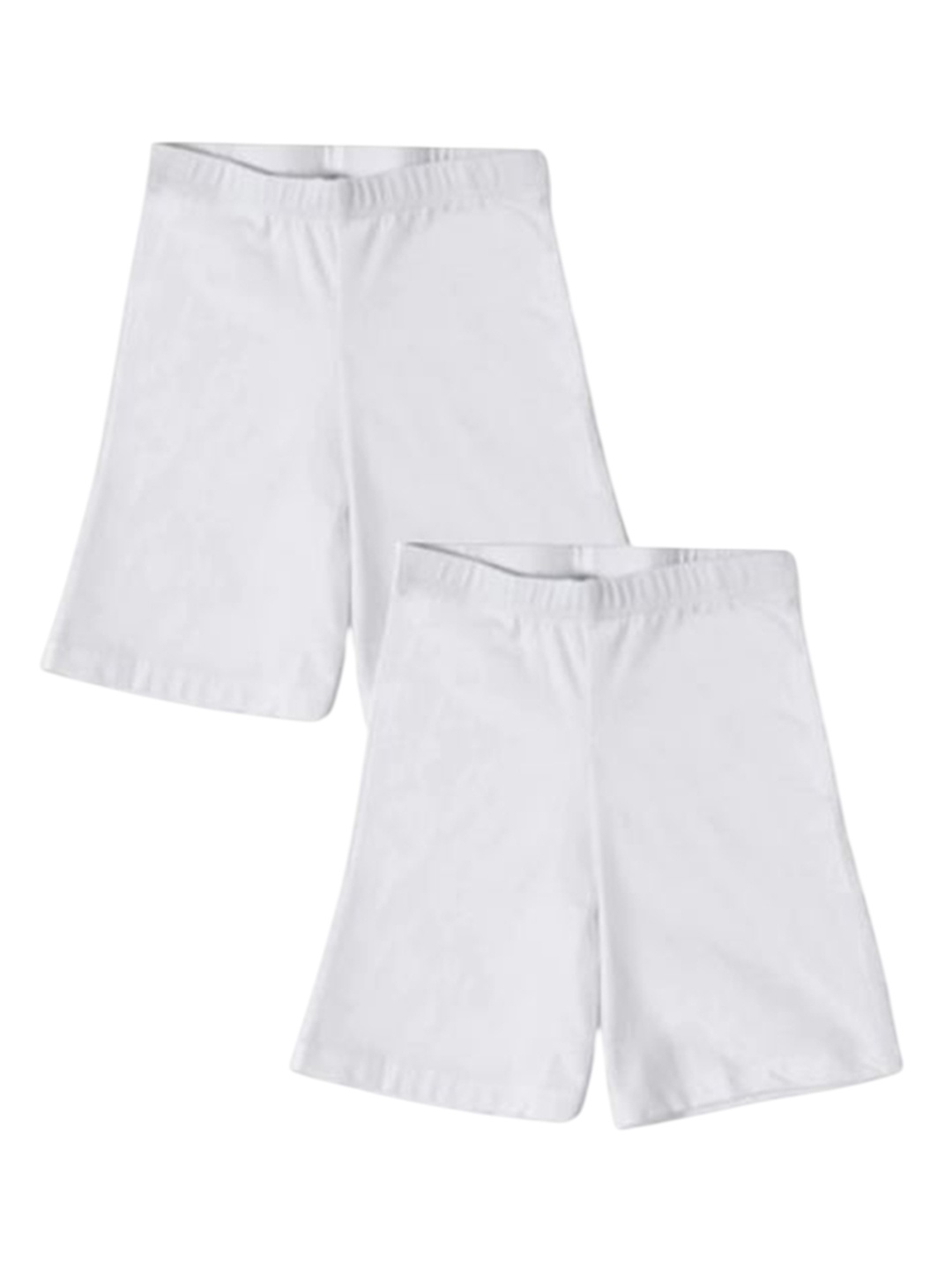 

Baba & Baby Girls Pack Of 2 Skinny Fit Cotton Cycling Sports Shorts, White