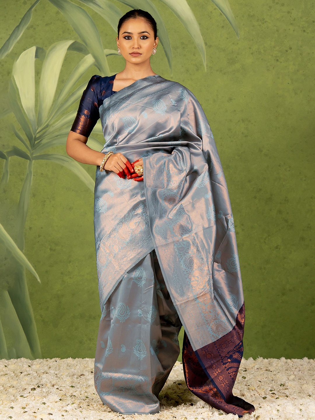 

Subham Woven Design Kanjeevaram Saree, Blue