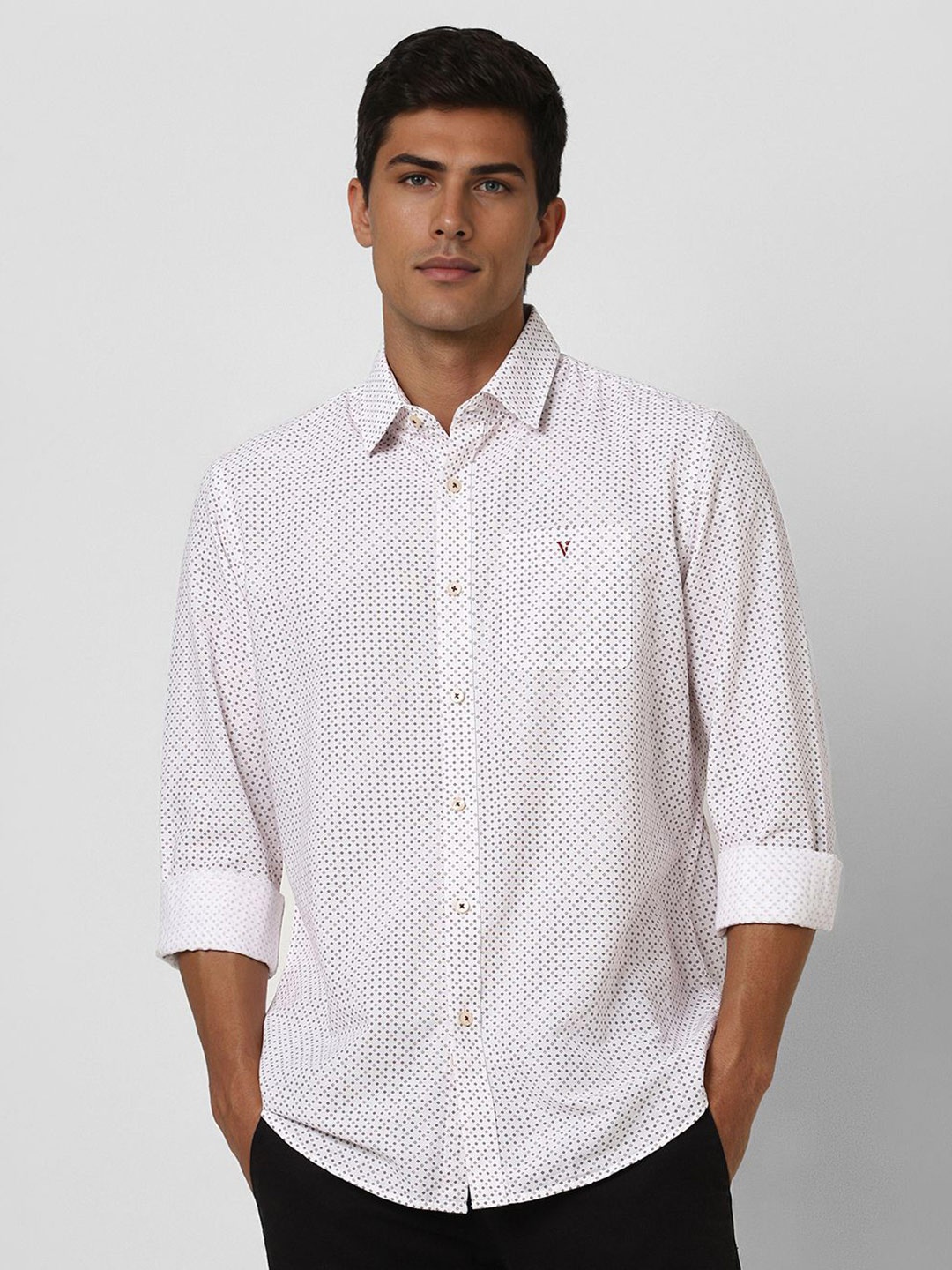 

Van Heusen Sport Men Slim Fit Opaque Printed Casual Shirt, White