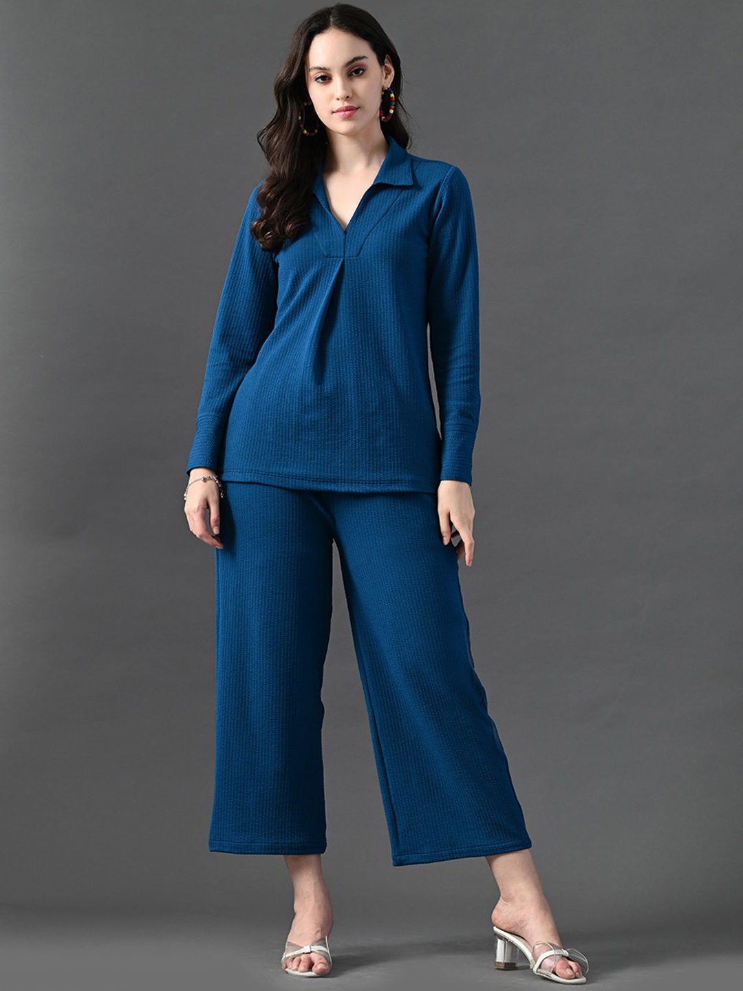 

The Roadster Lifestyle Co Top With Trousers Co-Ords, Blue