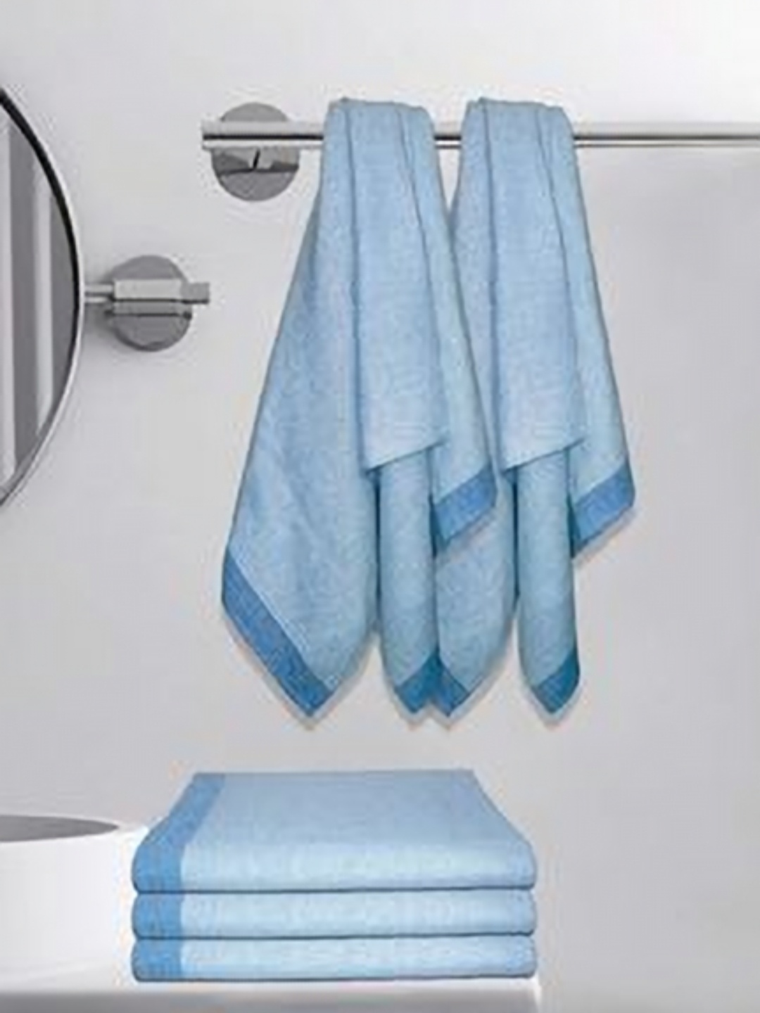 

Aura Navy Blue & Blue 5 Cotton 210 GSM Bath Towel