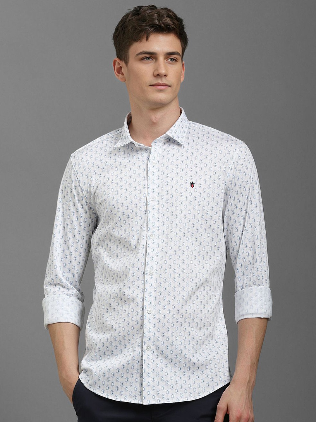 

Louis Philippe Sport Men Smart Opaque Printed Casual Shirt, White