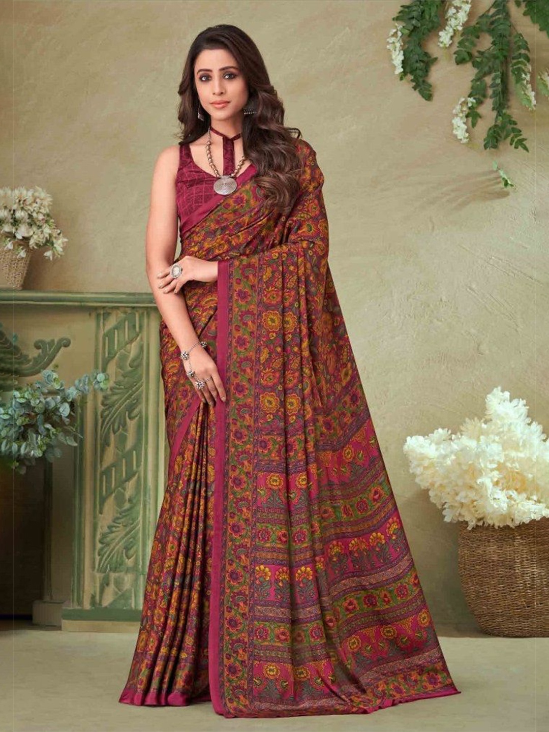 

Reboot Fashions Ethnic Motifs Pure Crepe Saree, Purple