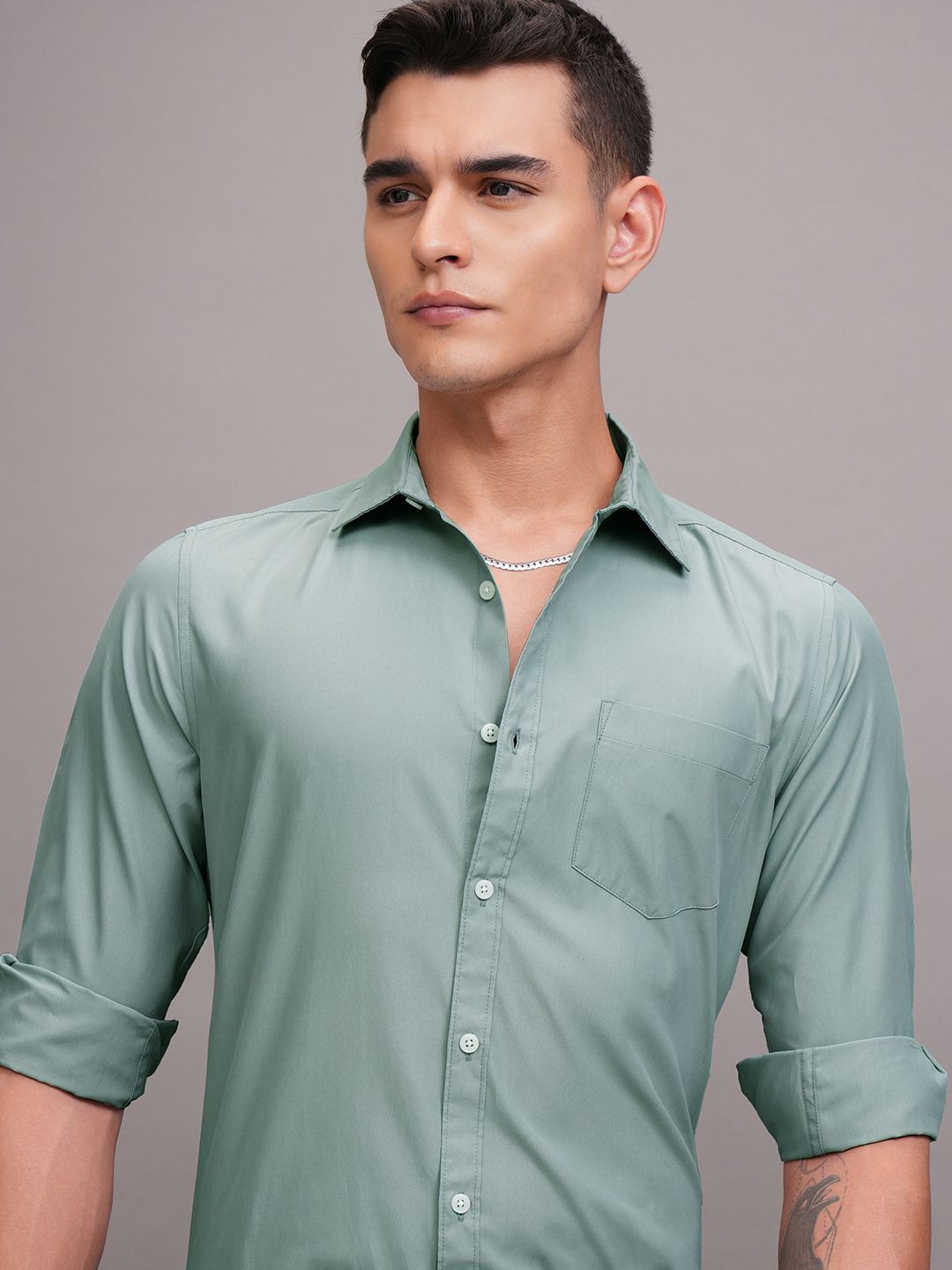 

HIGHLANDER Men Slim Fit Shirt, Green