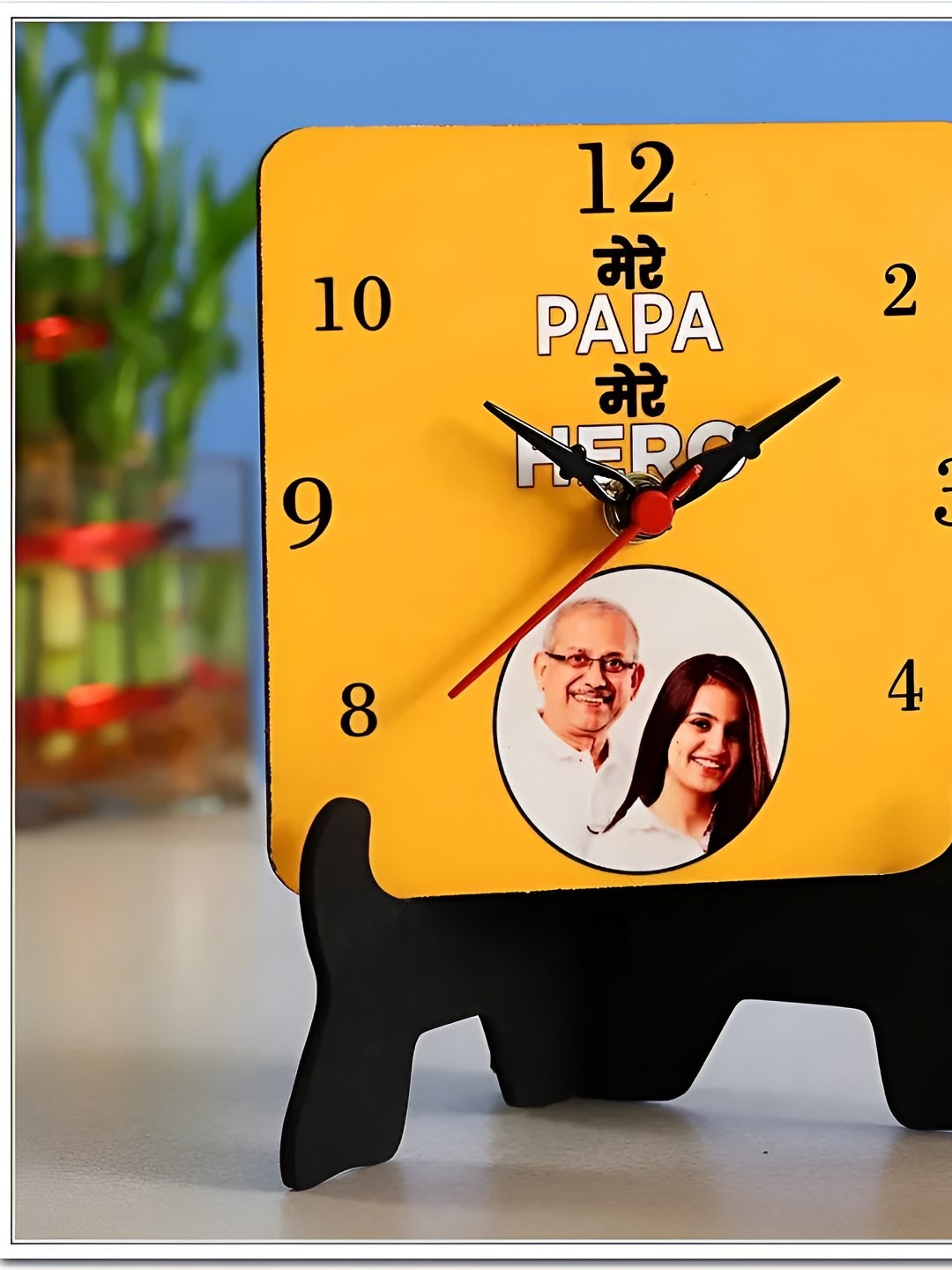 

fnp Orange & White Printed Contemporary Table Clock