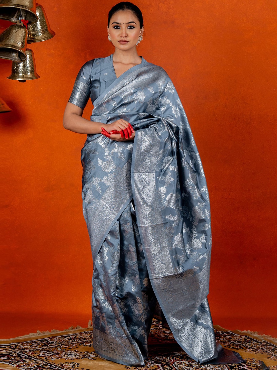 

Subham Woven Design Zari Banarasi Saree, Blue