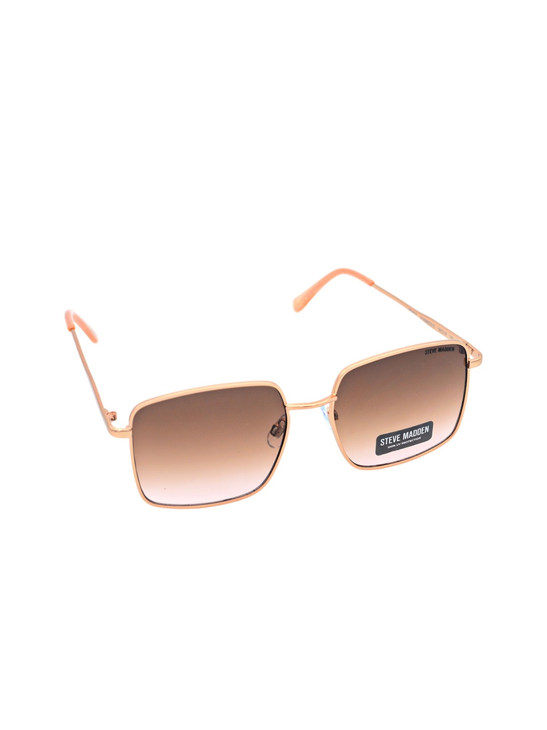 

Steve Madden Women Square Sunglasses with UV Protected Lens X17108, Brown