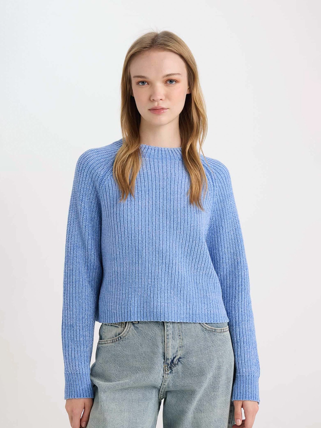 

DeFacto Women Cable Knit Pullover, Blue