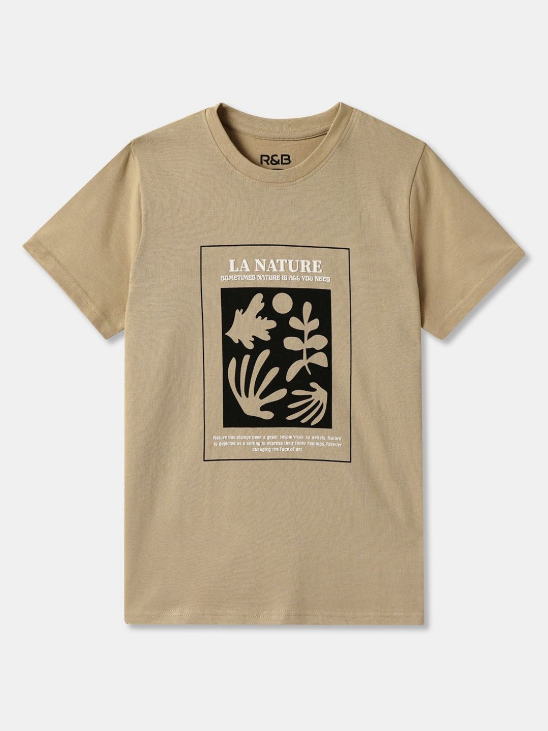 

R&B Boys Printed Applique T-shirt, Beige