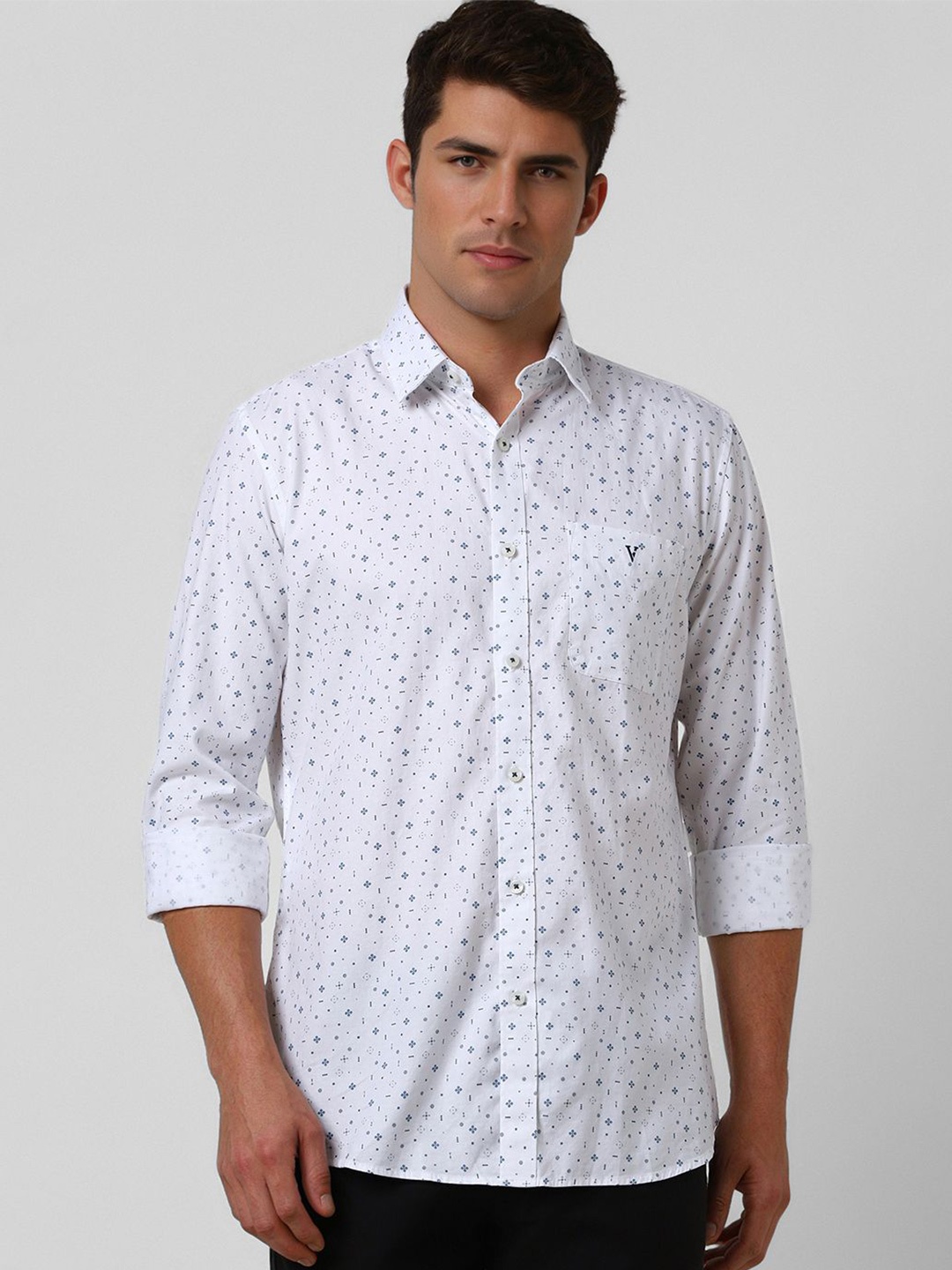 

Van Heusen Sport Men Slim Fit Opaque Printed Casual Shirt, White