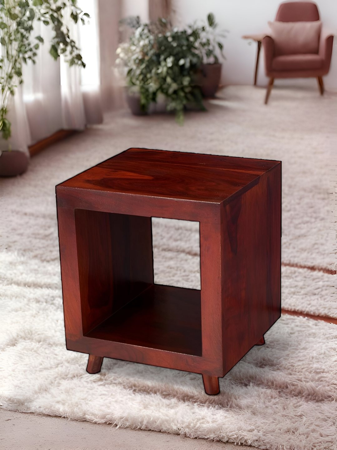 

Ikiriya Red Rectangle Bedside Table