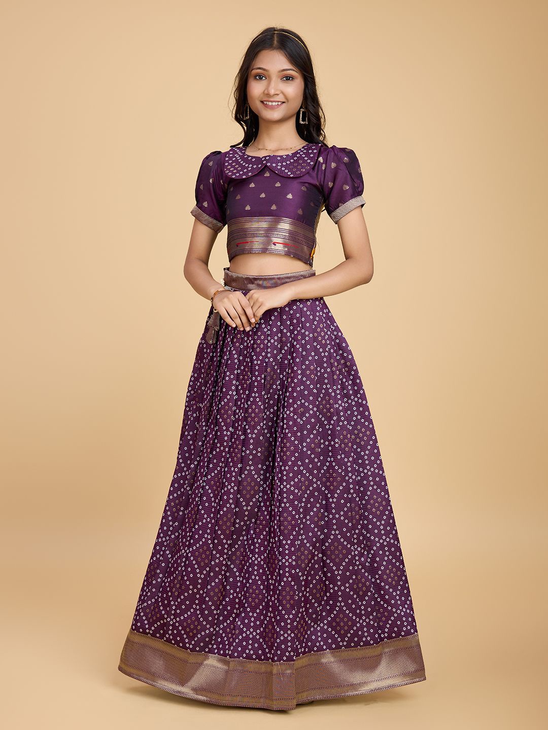 

Tasarika Girls Ready to Wear Lehenga &, Purple