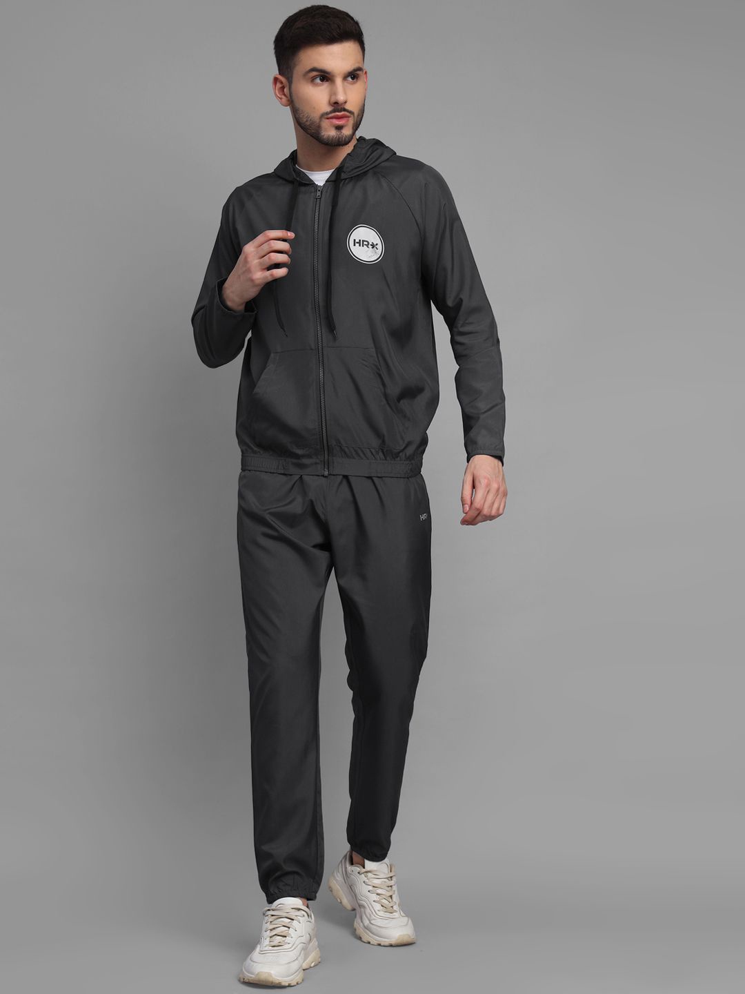 

HRX by Hrithik Roshan Men Mid-Rise Tracksuit, Black