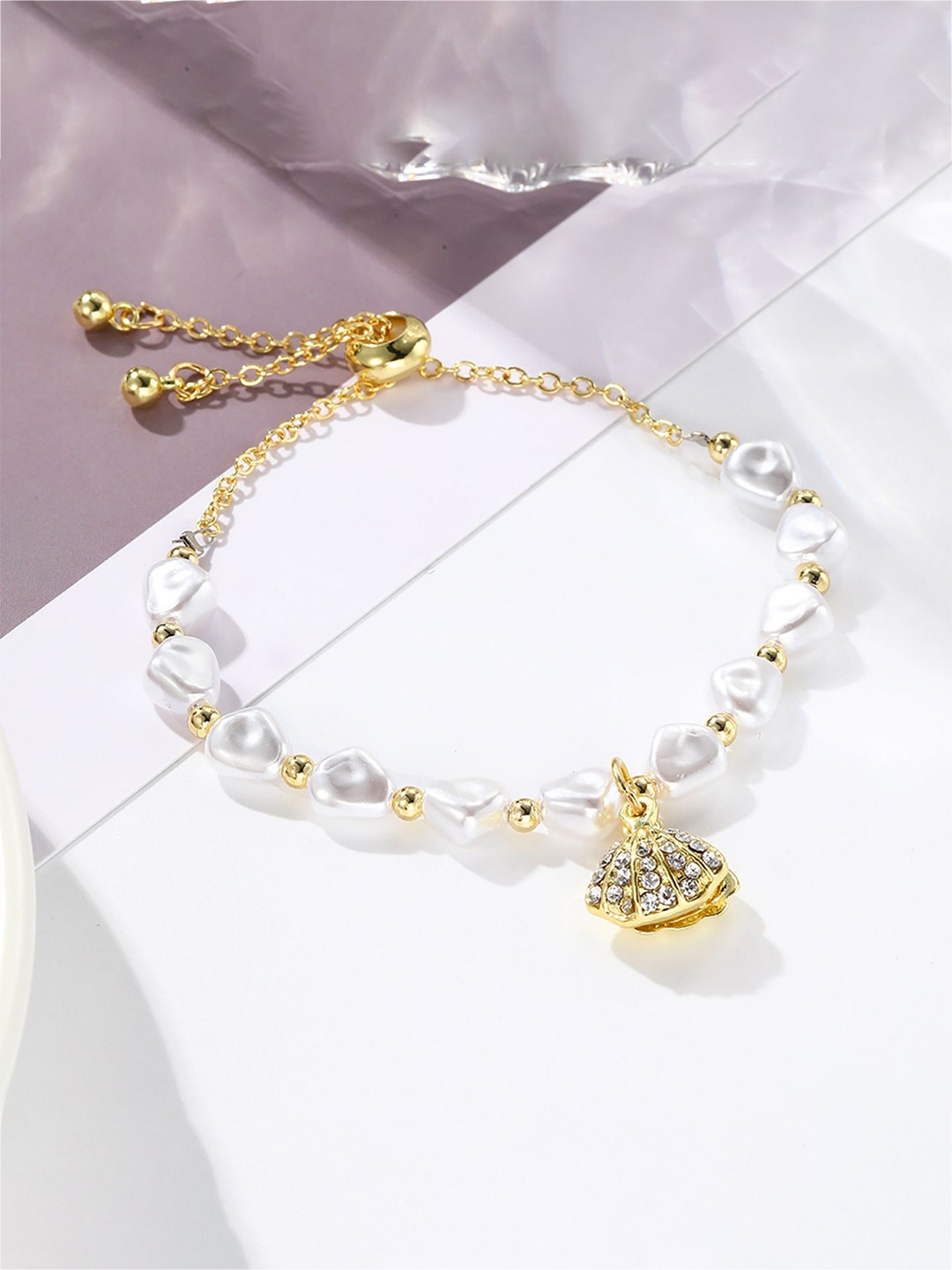 

StyleCast x Revolte Women Handcrafted Gold-Plated Charm Bracelet