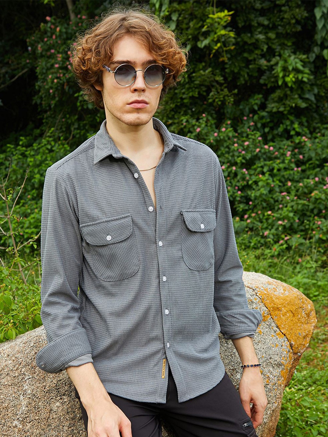 

Campus Sutra Men Comfort Opaque Casual Shirt, Grey